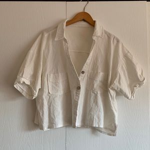 White linen button up